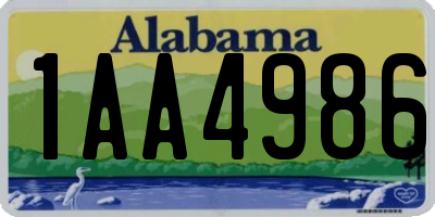 AL license plate 1AA4986