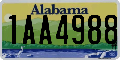 AL license plate 1AA4988