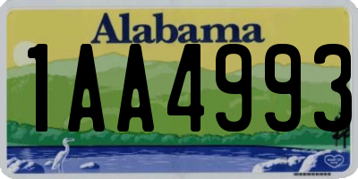 AL license plate 1AA4993