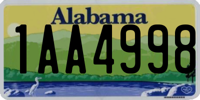 AL license plate 1AA4998