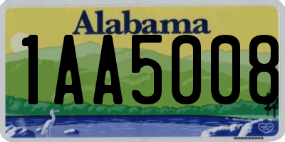 AL license plate 1AA5008