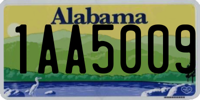 AL license plate 1AA5009
