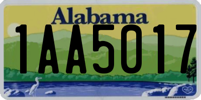 AL license plate 1AA5017