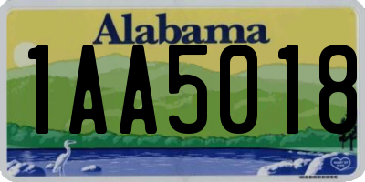 AL license plate 1AA5018
