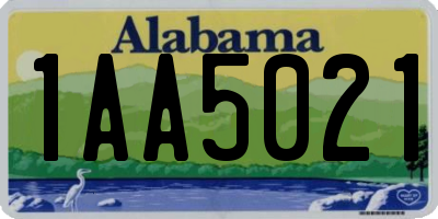 AL license plate 1AA5021