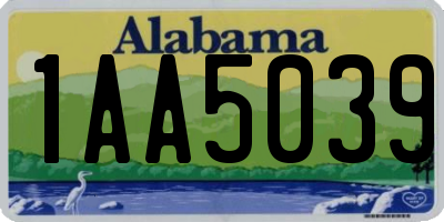 AL license plate 1AA5039