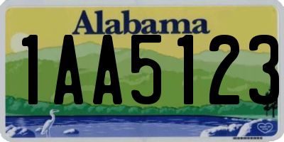 AL license plate 1AA5123