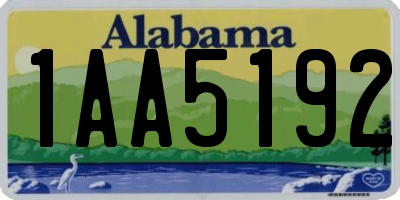 AL license plate 1AA5192