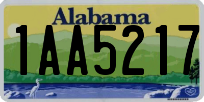 AL license plate 1AA5217