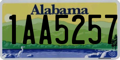 AL license plate 1AA5257