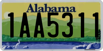 AL license plate 1AA5311