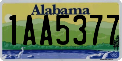 AL license plate 1AA5377