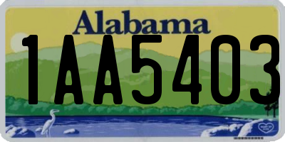 AL license plate 1AA5403