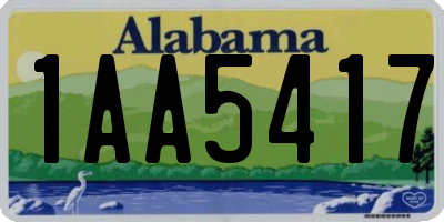 AL license plate 1AA5417