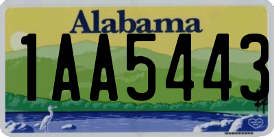 AL license plate 1AA5443