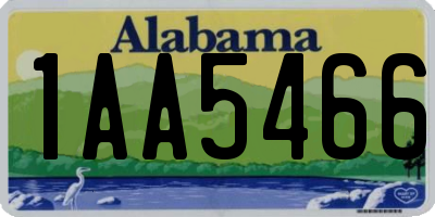AL license plate 1AA5466