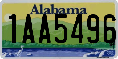 AL license plate 1AA5496