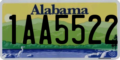 AL license plate 1AA5522