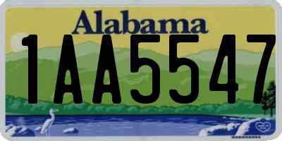 AL license plate 1AA5547