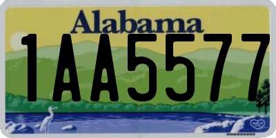 AL license plate 1AA5577
