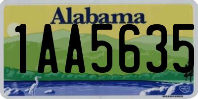 AL license plate 1AA5635