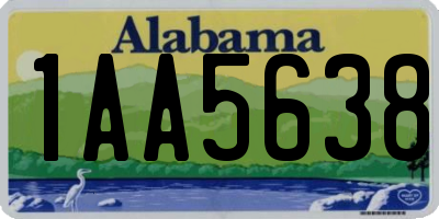 AL license plate 1AA5638