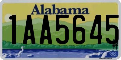 AL license plate 1AA5645