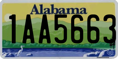 AL license plate 1AA5663
