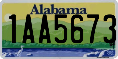 AL license plate 1AA5673