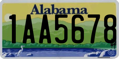 AL license plate 1AA5678