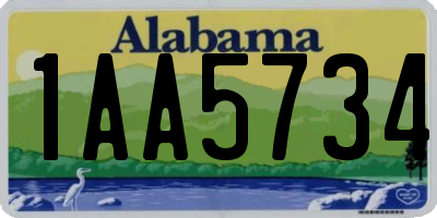 AL license plate 1AA5734