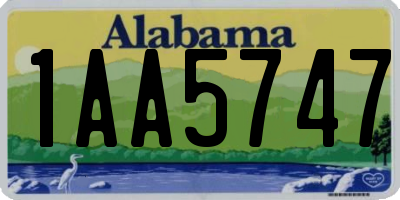 AL license plate 1AA5747