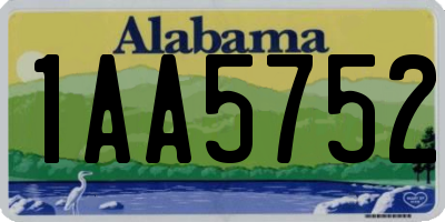 AL license plate 1AA5752