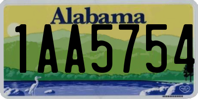 AL license plate 1AA5754