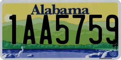 AL license plate 1AA5759