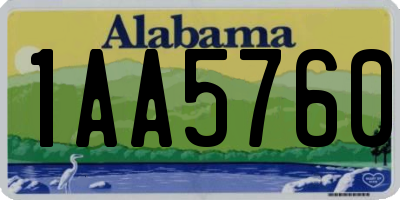 AL license plate 1AA5760