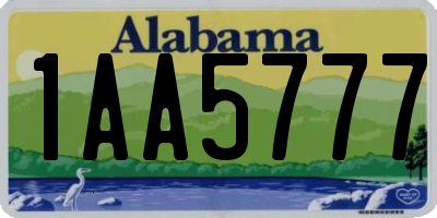 AL license plate 1AA5777