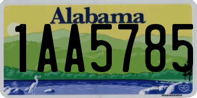 AL license plate 1AA5785