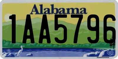 AL license plate 1AA5796