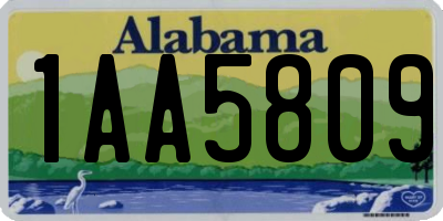 AL license plate 1AA5809