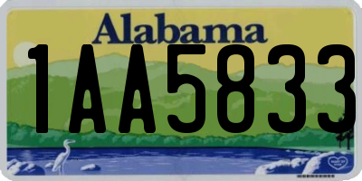 AL license plate 1AA5833
