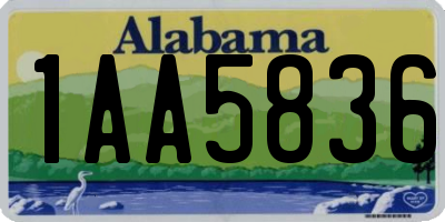 AL license plate 1AA5836