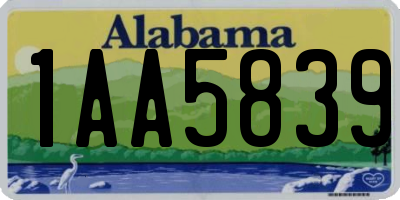 AL license plate 1AA5839