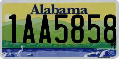 AL license plate 1AA5858