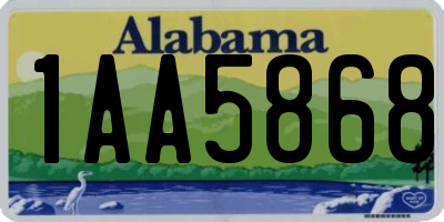 AL license plate 1AA5868