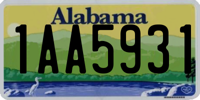 AL license plate 1AA5931