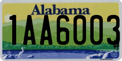 AL license plate 1AA6003