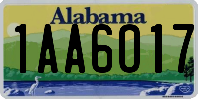 AL license plate 1AA6017