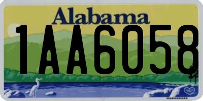 AL license plate 1AA6058