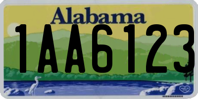 AL license plate 1AA6123